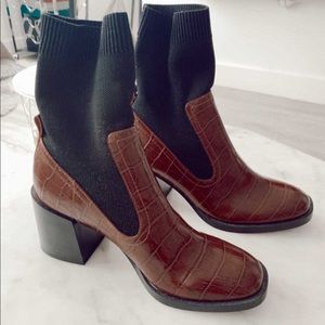 NWT Mango Sock Ankle Boots